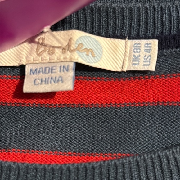 BODEN Women’s 4R Midi Cotton Wool Striped Multicolored Sweater Dress - Picture 5 of 6